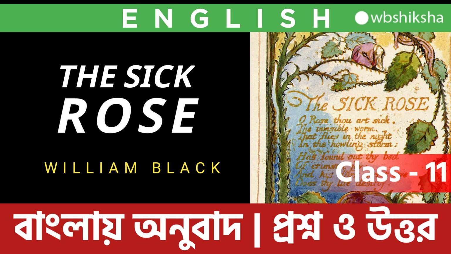 the-sick-rose-william-black-class-xi-poetry-bengali-meaning